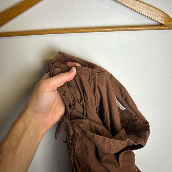 Y2k Faded Glory Brown Lace-Up Button Down Blouse Corset style Goth Fairy Sz XL - Picture 8 of 9